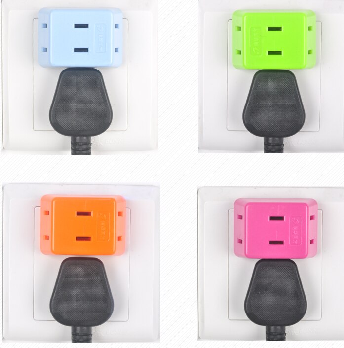 10pcs us Plug AC 1 to Socket 3 Outlets Power Adapter Converter random color