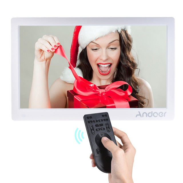 Andoer 15.6inch Digital Photo Frame HD Advertising Machine Full View IPS Screen Support Random Play with Remote Christmas Gift