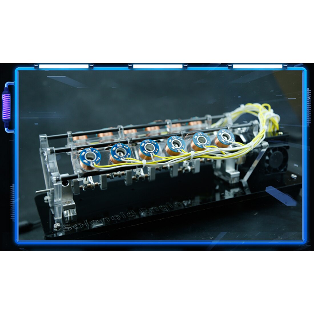NFSTRIKE Stark 5v 6w Power V-Shape Electromotor Model High Speed Electromagnet Car Engine Of 12 Coil - Coil Random Color