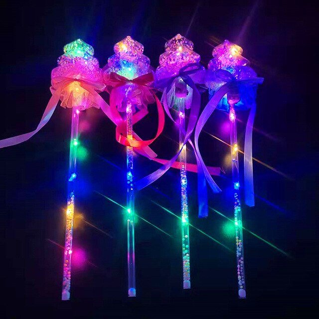 Light-up Magic Ball Wand Glow Stick Witch Wizard LED Wands Rave Great For Birthdays Princess Costume Halloween Random Color