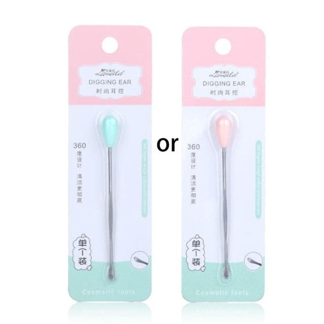 8.2cm Stainless Steel Ear Cleaner Spoon Antibacterial Earpick Earwax Curette Remover Heath Care Beauty Tool Random Color R3MF