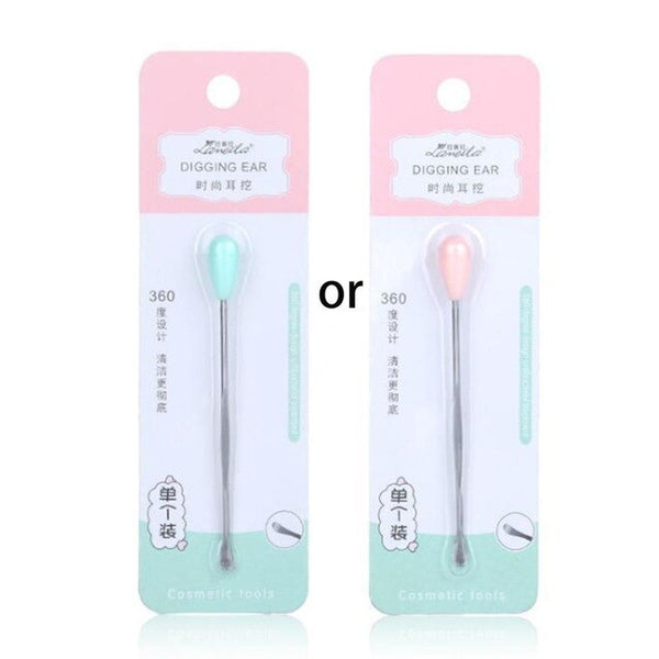 8.2cm Stainless Steel Ear Cleaner Spoon Antibacterial Earpick Earwax Curette Remover Heath Care Beauty Tool Random Color R3MF