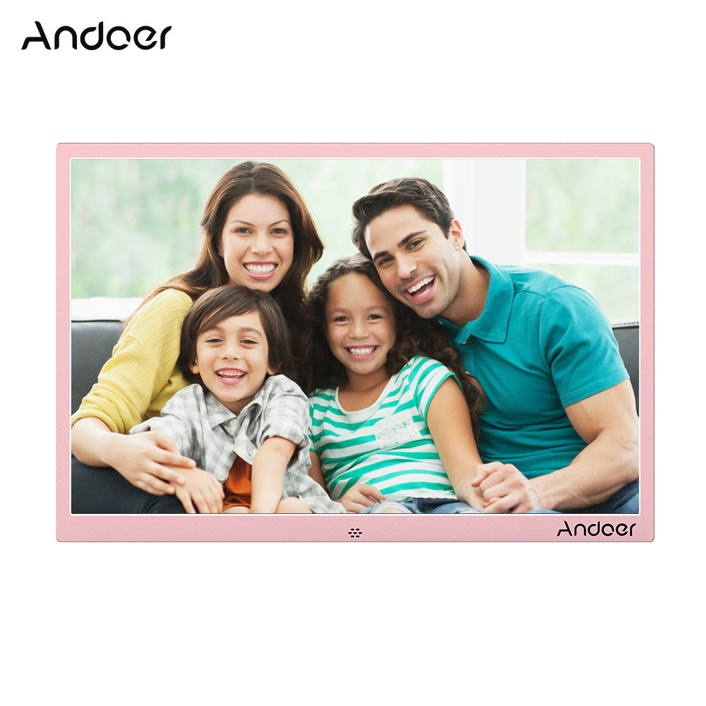 Andoer 15.4" LED Digital Photo Frame 1280 * 800 1080P Video Random Play Aluminum Alloy w/Remote Control Christmas Birthday Gift