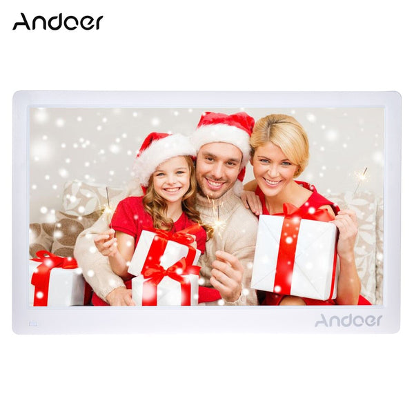 Andoer 17" Digital Photo Frame Full View IPS 1920*1080 HD Advertising Machine Support Random Play w/Remote Control Birthday Gift