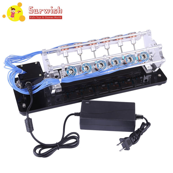 Stark 5v 6w Power V-Shape Electromotor Model High Speed Electromagnet Car Engine Of 12 Coil - Coil Random Color