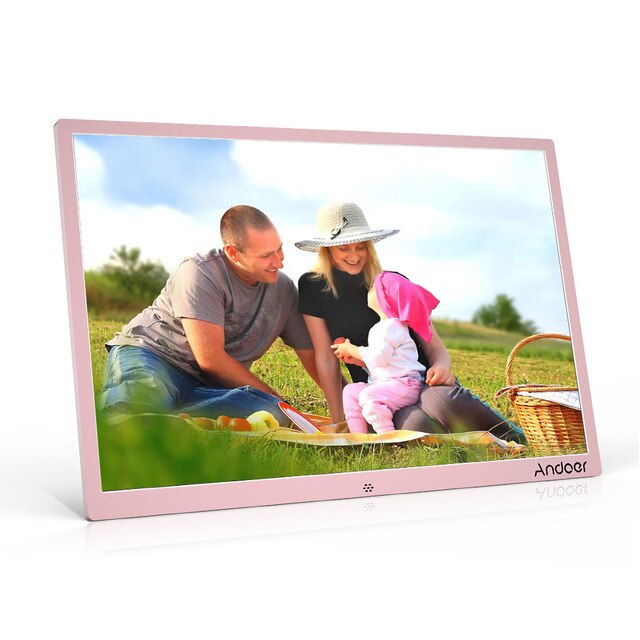Andoer 15.4inch LED Digital Photo Frame 1280 * 800 Resolution Support 1080P Video Random Play Aluminum Alloy Birthday Gift