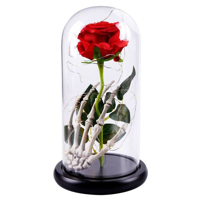 The Beast Rose Create A Warm Atmosphere Birthday Valentine\'s Day Mother\'s Day Gifts Wooden Base Glass Eternal Flower