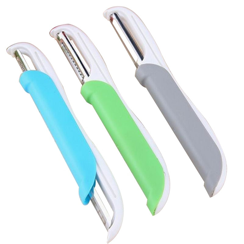 DHL 500PCS Vegetable Fruit Candy Color Color Random Stainless Steel Kitchen Gadget Dual Head Tool Slicer Peeler Grater
