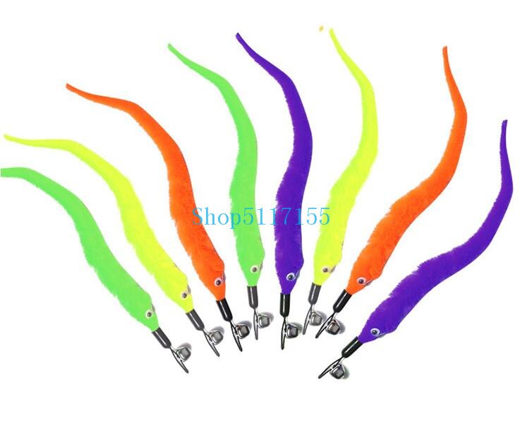1000pcs Colorful Pet Kitten Cat Toys Teaser Replacement Refill Plush With Bell Cat Playing Stick Pet Products Random Color