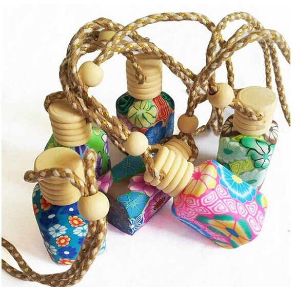 15ml Car Ornaments Gift Ceramic Essence Oil Perfume Bottle Empty Bottle Polymer Clay Random Color