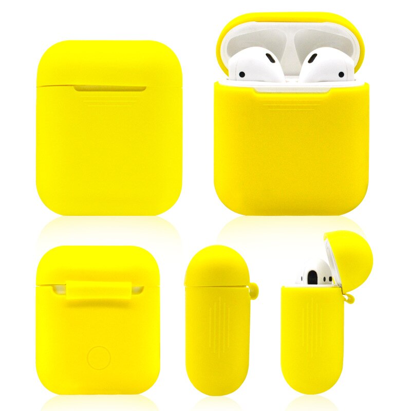 Random Color 200 pcs Soft Silicone Slim Case Cover for Apple Airpods charging Case Air pods Protection Cases Sleeve pouch bag