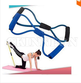 100pcs random color Resistance Training Bands Tube Workout Exercise for Yoga 8 Type Fashion Body Building Fitness Equipment Tool