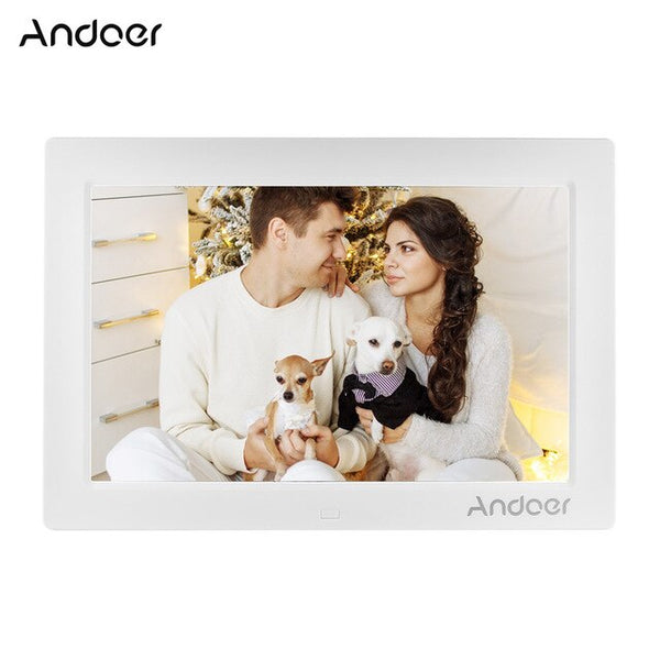 Andoer 10" Digital Photo Frame Full View 1080P Advertising Machine Support Random Play w/Remote Control Christmas Birthday Gift