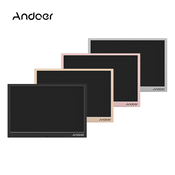 Andoer Aluminum Alloy 13'' LED Digital Photo Frame Support Random 1080P Video Play with Remote Control Christmas Birthday Gift