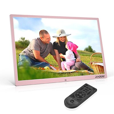 Andoer 15.4" LED Digital Photo Frame 1280 * 800 1080P Video Random Play Aluminum Alloy w/Remote Control Christmas Birthday Gift