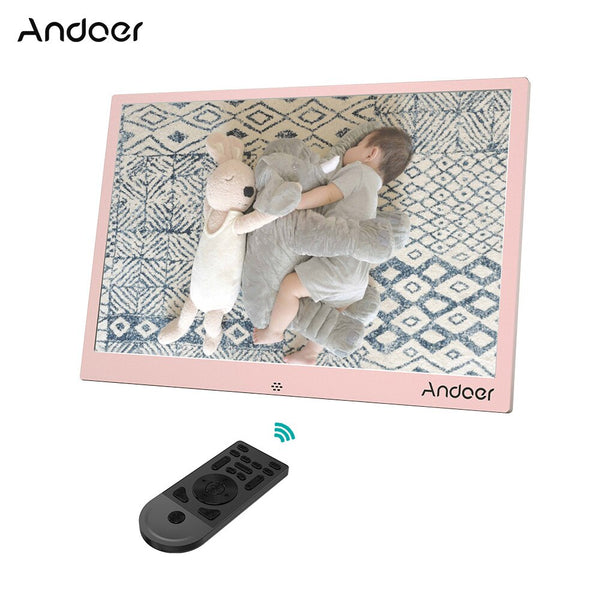 Andoer 13" LED Digital Photo Frame 1280*800 Support 1080P Video Random Play Aluminum w/Remote Control Christmas Birthday Gift