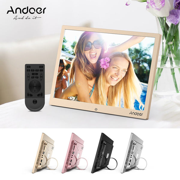 Andoer 12" LED Digital Photo Frame 1280 *800 Resolution Support 1080P Video Random Play w/Remote Control Christmas Birthday Gift