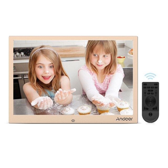 Andoer 12" LED Digital Photo Frame 1280 *800 Resolution Support 1080P Video Random Play w/Remote Control Christmas Birthday Gift