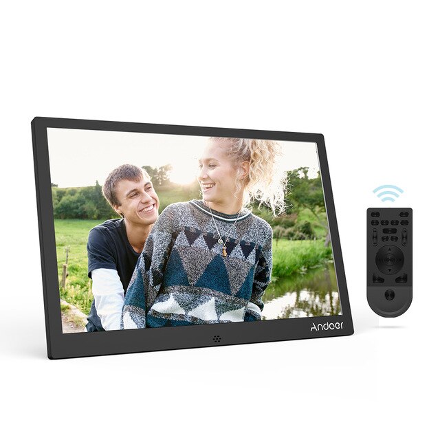 Andoer 12" LED Digital Photo Frame 1280 *800 Resolution Support 1080P Video Random Play w/Remote Control Christmas Birthday Gift