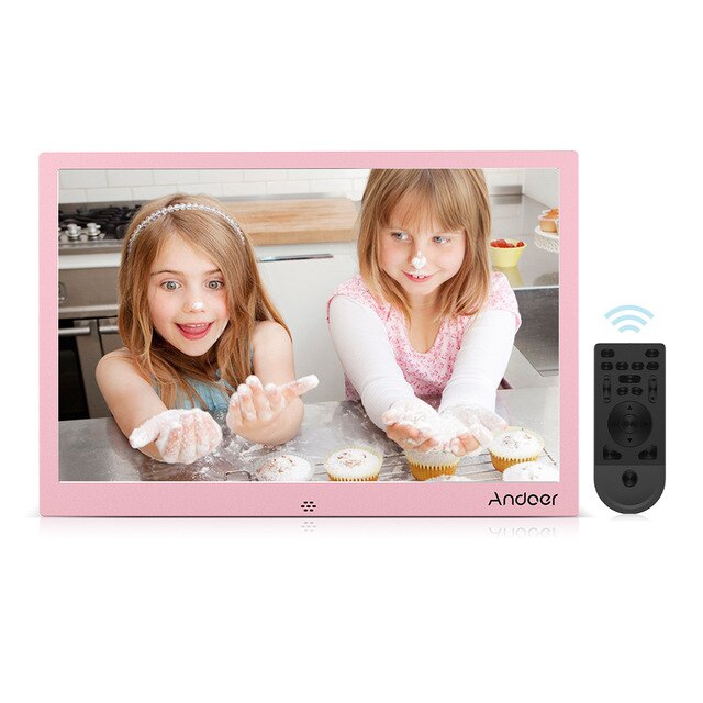 Andoer 12" LED Digital Photo Frame 1280 *800 Resolution Support 1080P Video Random Play w/Remote Control Christmas Birthday Gift