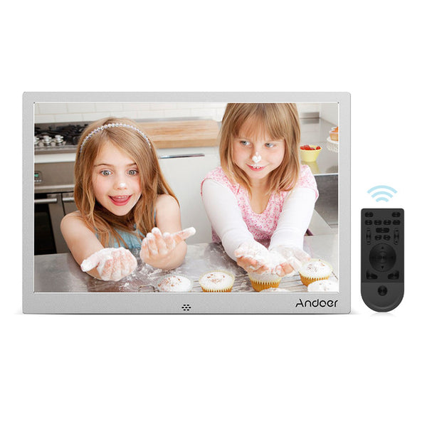 Andoer 12" LED Digital Photo Frame 1280 *800 Resolution Support 1080P Video Random Play w/Remote Control Christmas Birthday Gift