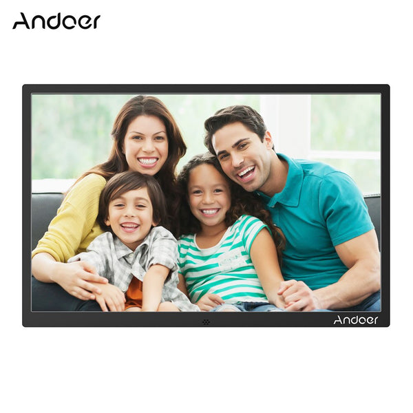 Andoer 15.4inch LED Digital Photo Frame 1280 * 800 Resolution Support 1080P Video Random Play Aluminum Alloy Birthday Gift